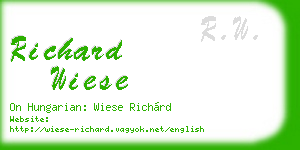 richard wiese business card